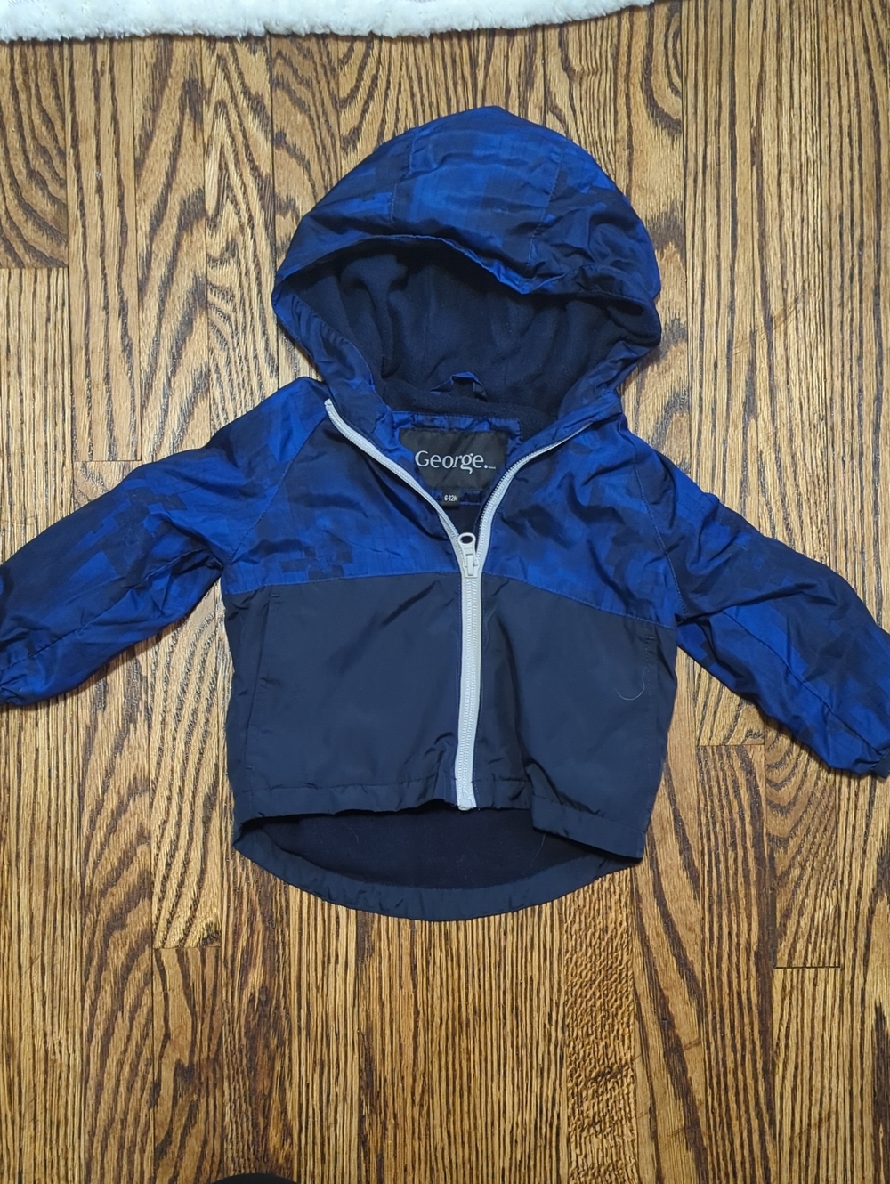 George Baby Boys Navy Blue Hooded Windbreaker Jacket